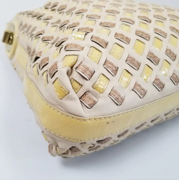 COACH LE PEYTON WOVEN LEATHER LG SHOULDER BAG Rare! - Picture 7 of 15